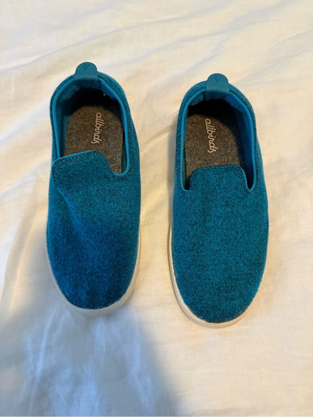allbirds Kids Teal-Blue Wool Slip-On Sneakers